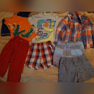 Carter's Kids Plaid Button Down Shirt - Orange and Blue